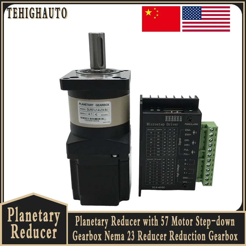 Nema 23 Closed Loop Stepper Motor Driver Kit - ดาวเคราะห์เกียร์ 57 มอเตอร์ TB6600 ชุดอัตราส่วน 4