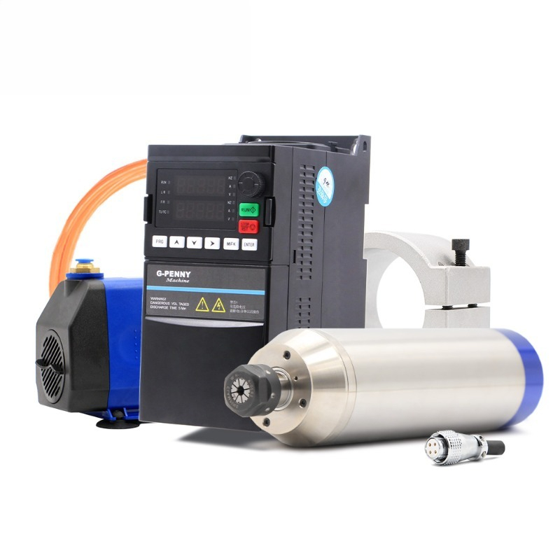 2.2Kw Water Cooled Spindle Kit Vfd - 2.2kw ER20 D80 12000rpm/24000rpm 400Hz/800Hz ชุดสปินเดิลระบายความร้อนด้วยน้ำสำหรับงานโลหะ