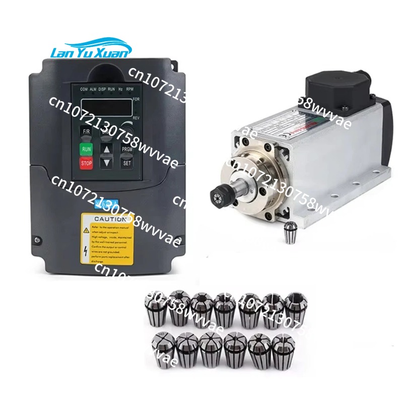 Air Cooled 1.5Kw Spindle Motor Inverter 110V - ชุดแกนมอเตอร์ CNC ระบายความร้อนด้วยอากาศ 1.5KW 110V พร้อมมอเตอร์แกนหมุนระบายความร้อนด้วยอากาศแบบสี่เหลี่ยม