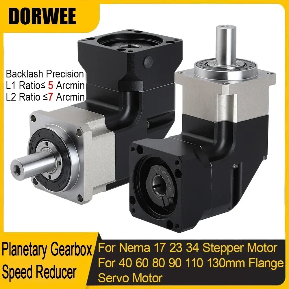 Planetary Gearbox Reducer Nema 23 34 - 90 องศาลดเกียร์ Helical มุมขวาดาวเคราะห์เกียร์สําหรับ NEMA 17