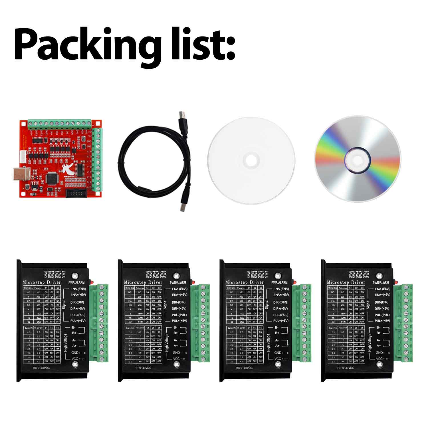 Mach3 Usb Cnc Controller 4 Axis 100Khz - 4PCS Stepper Motor Driver TB6600 อัพเกรด