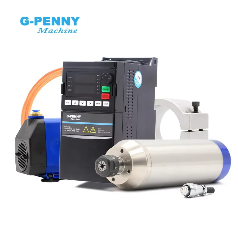 2.2Kw Water Cooled Spindle Kit Vfd - ชุดแกนมอเตอร์ระบายความร้อนด้วยน้ำสำหรับงานโลหะ G-Penny 2.2kw ER20 D80 12000rpm/24000rpm