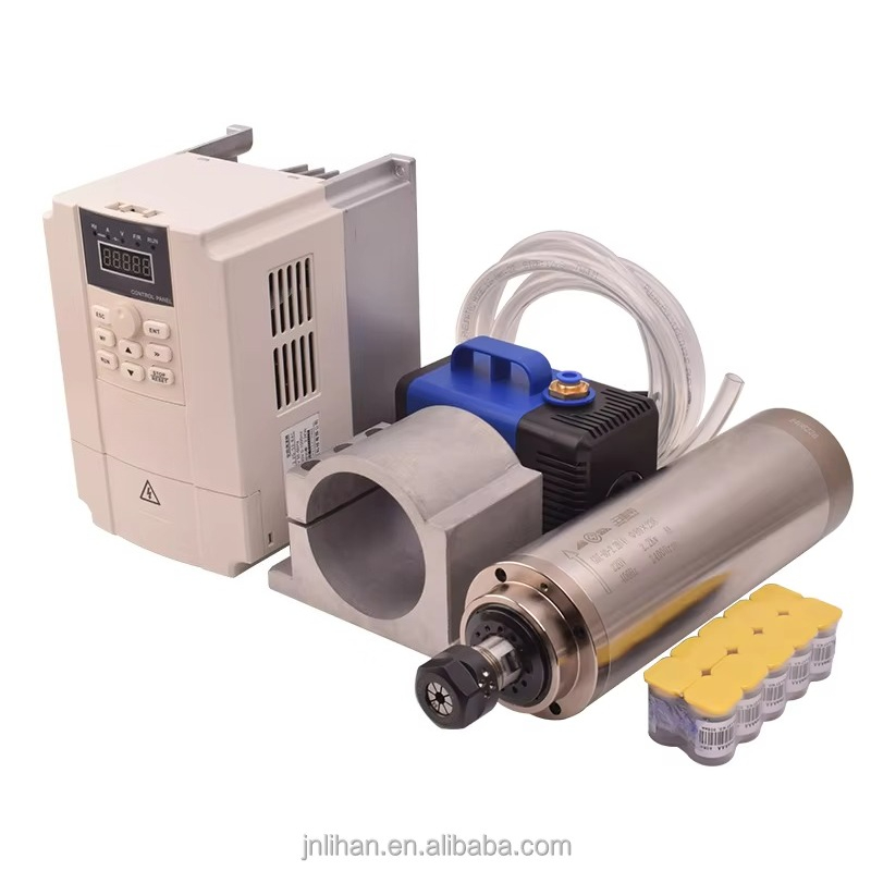 2.2Kw Water Cooled Spindle Kit Vfd - ชุดอินเวอร์เตอร์ VFD สำหรับมอเตอร์แกนหมุนเครื่องจักรกลแบบระบายความร้อนด้วยน้ำ 2.2 กิโลวัตต์ 220