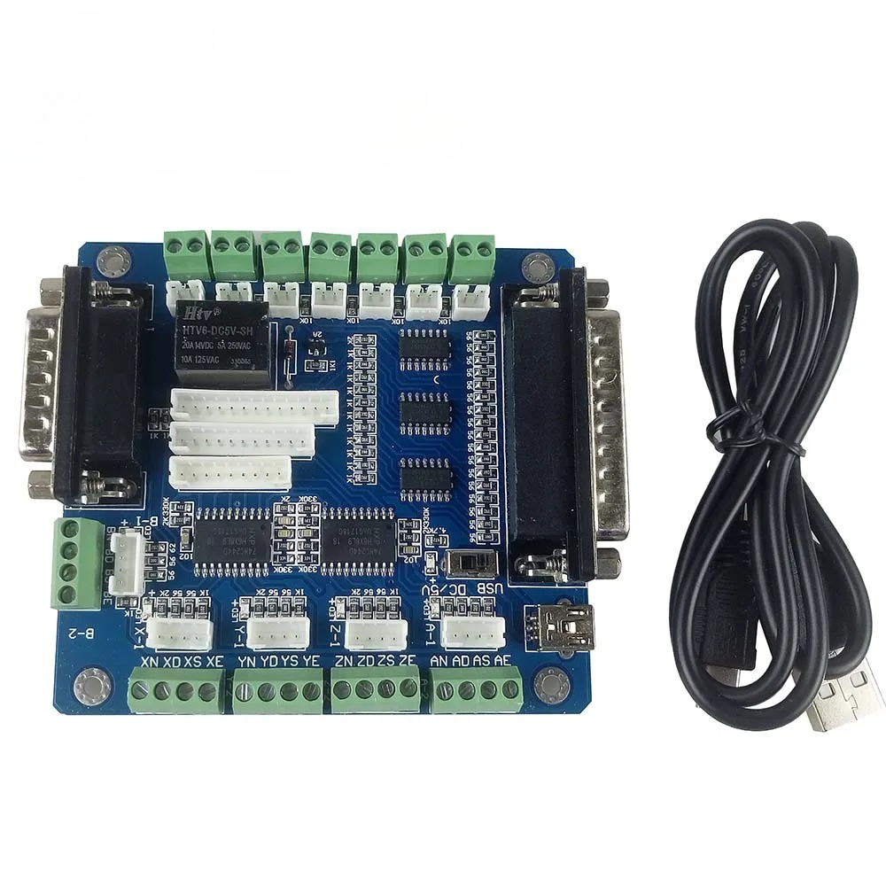 5 Axis Cnc Breakout Board Interface Mach3 - บอร์ดควบคุมเครื่อง CNC 5 แกน Mach3 สำหรับเครื่องแกะสลัก