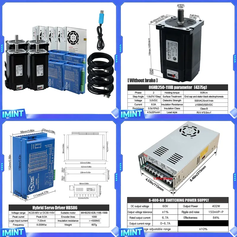 ชุดมอเตอร์สเต็ปเปอร์แบบวงปิด 4 - Hybrid Servo Driver Nema 34 8.5Nm บทวิจารณ์และราคา