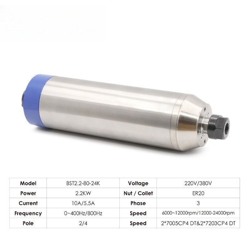 2.2kw ER20 D80 12000rpm/24000r - 2.2Kw Water Cooled Spindle Kit Vfd บทวิจารณ์และราคา