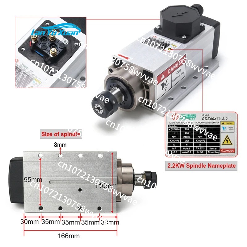 ชุดแกนมอเตอร์ CNC ระบายความร้อ - Air Cooled 1.5Kw Spindle Motor Inverter 110V บทวิจารณ์และราคา