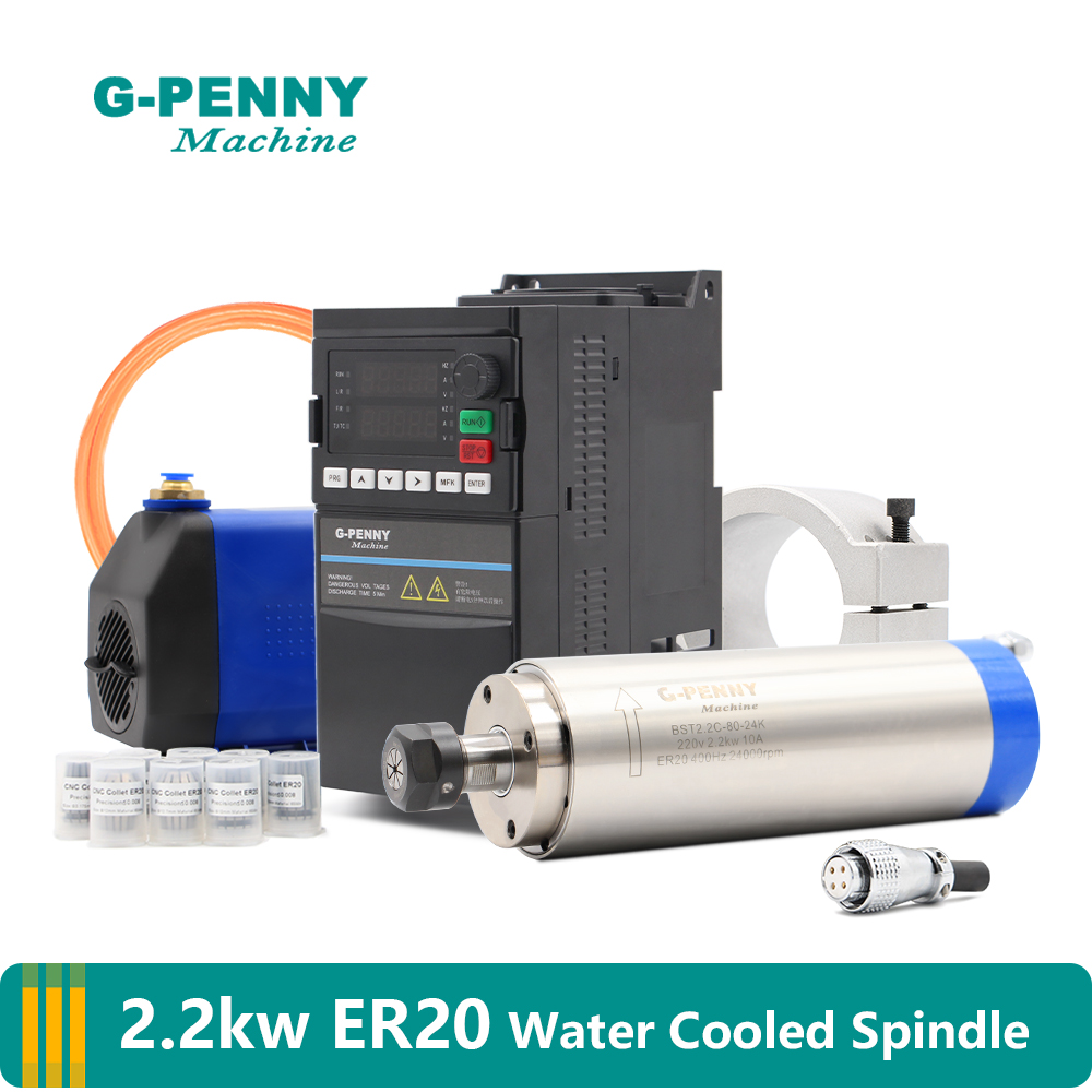 ชุดแกนมอเตอร์ระบายความร้อนด้วย - 2.2Kw Water Cooled Spindle Kit Vfd บทวิจารณ์และราคา